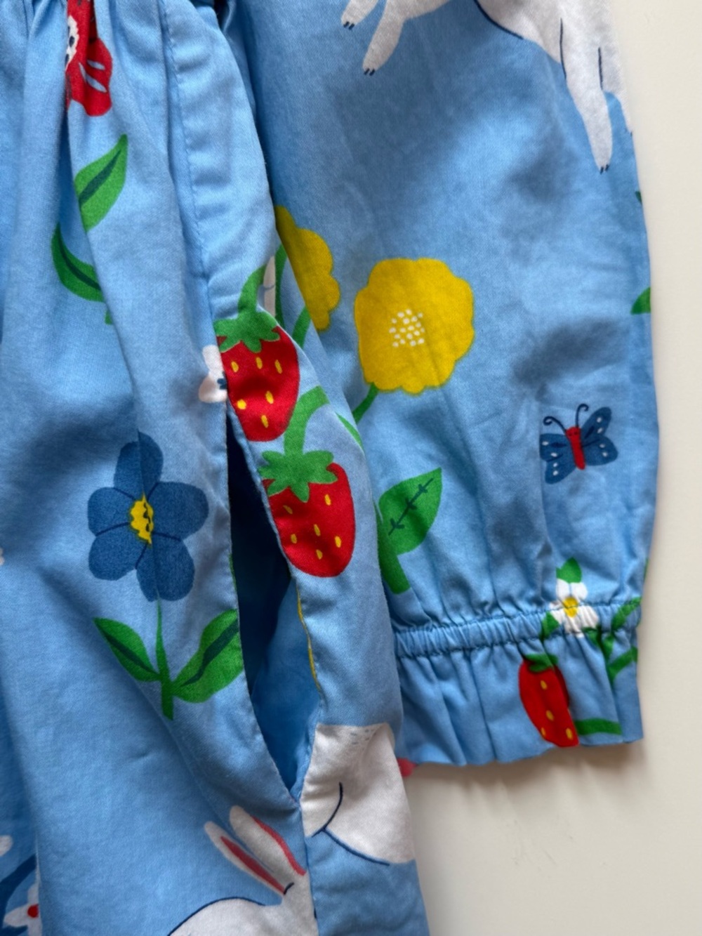 Mini Boden Girls Blue Bunny Broderie-Collared Dress - Size 5-6Y - Picture 7 of 13